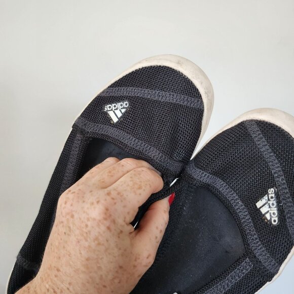 Adidas Ballet Flats Womens 8.5 Black Boat Slip Ons D67012 - Picture 4 of 5